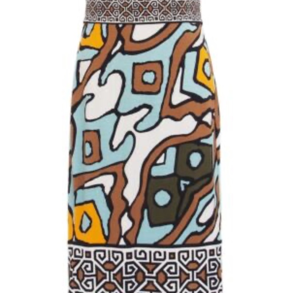 Diane von Furstenberg Silk Jersey One Shoulder Bodycon Midi Dress Graphic Print - Picture 2 of 8